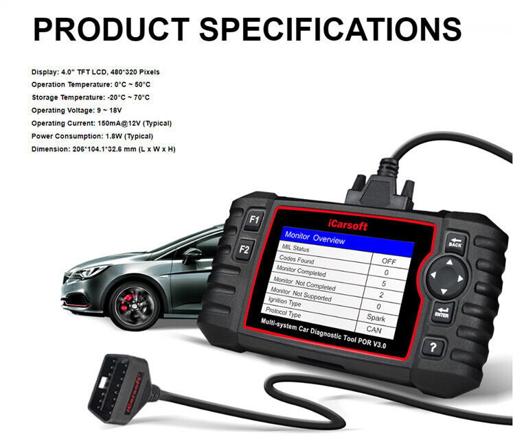 iCARSOFT POR V3.0 - PORSCHE - 2023 - DIAGNOSTIC TOOL