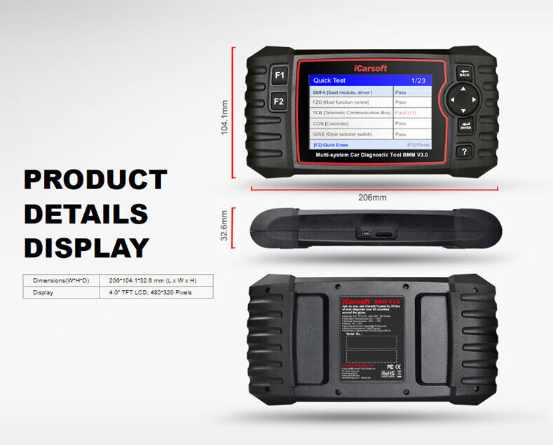 iCARSOFT BMM V3.0 - MINI - 2023 - DIAGNOSTIC TOOL