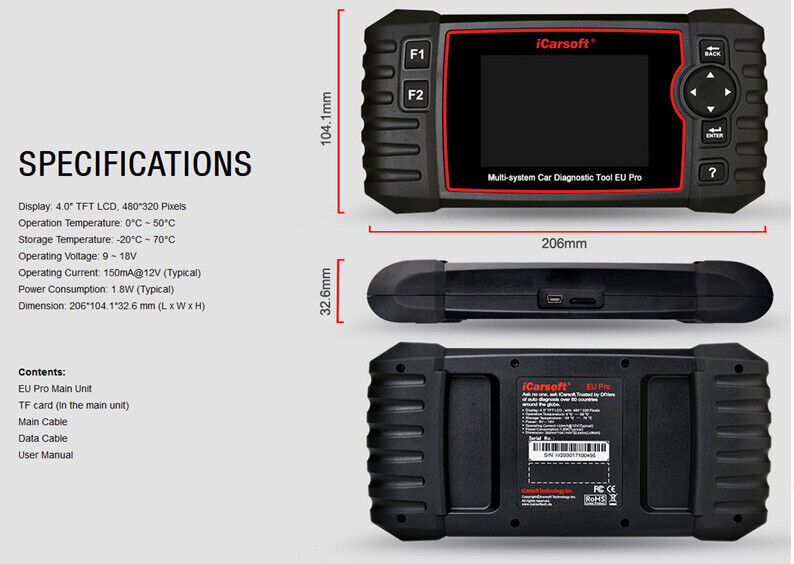 iCARSOFT EU PRO - 2023 - FULL SYSTEM - ALL EURO CARS - DIAGNOSTIC TOOL