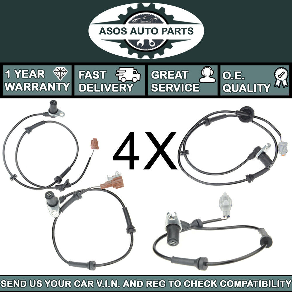 4X ABS SPEED SENSOR Fits NISSAN X-TRAIL T30 2.0 2.2 2.5