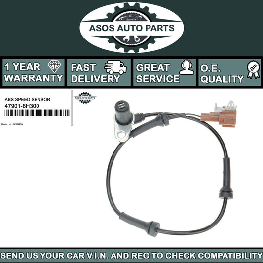 REAR LEFT ABS SPEED SENSOR Fits NISSAN X-TRAIL T30 2.0 2.2 2.5 47901-8H300