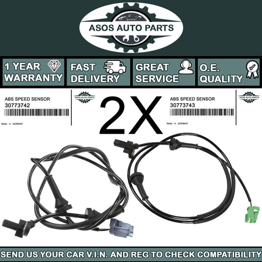 2X REAR ABS SPEED SENSOR Fits VOLVO S60 S80 V70 XC70 CROSS COUNTRY