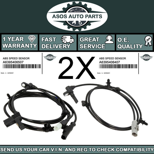 2X REAR ABS SPEED SENSOR Fits MERCEDES-BENZ VITO VIANO W639