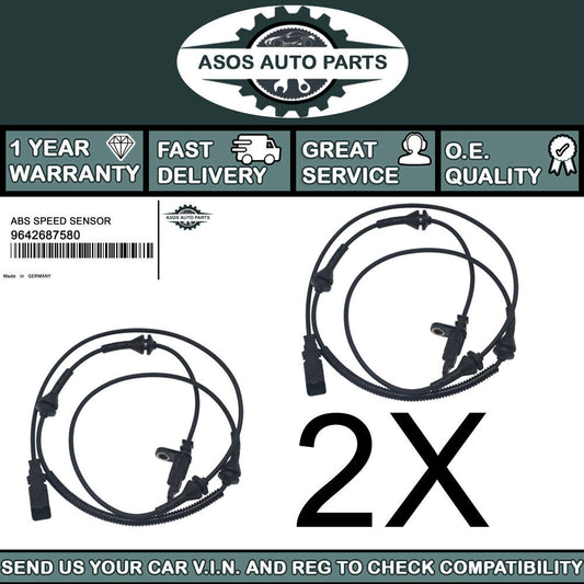 2X FRONT ABS SPEED SENSOR Fits CITROEN C6 PEUGEOT 407 9642688280