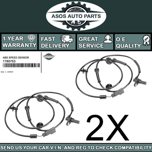 2X FRONT ABS SPEED SENSOR Fits FORD TRANSIT VAN BUS 2.2 2.3 2.4 3.2 1785753