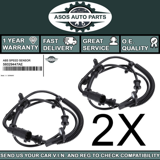 2X FRONT ABS SPEED SENSOR Fits JEEP GRAND CHEROKEE IV DODGE DURANGO 56029447AE