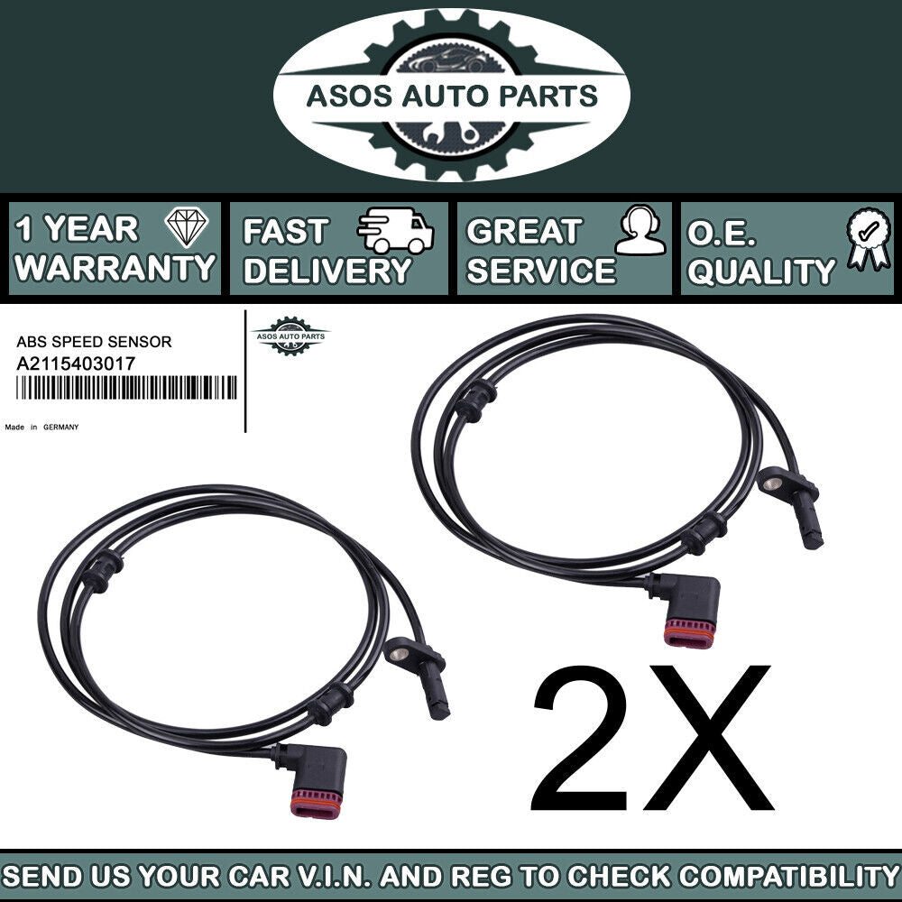 2X REAR ABS SPEED SENSOR Fits M-BENZ CLS 280 300 320 350 500 CDI 55 63 AMG C219