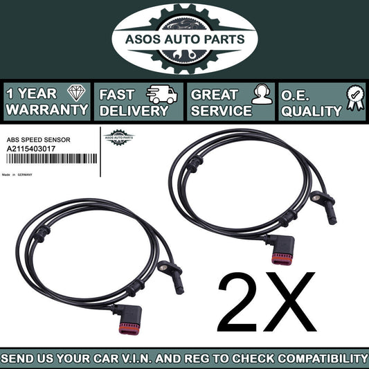 2X REAR ABS SPEED SENSOR Fits M-BENZ CLS 280 300 320 350 500 CDI 55 63 AMG C219