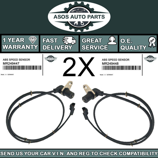 2X FRONT ABS SPEED SENSOR Fits MITSUBISHI LANCER EVO 2.0 V VI MR249447 MR249448