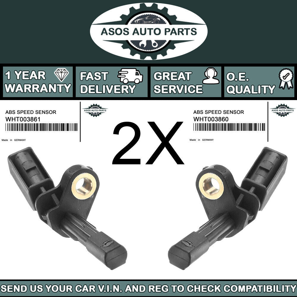 2X FRONT ABS SPEED SENSOR Fits SKODA CITIGO FABIA OCTAVIA RAPID ROOMSTER SUPERB