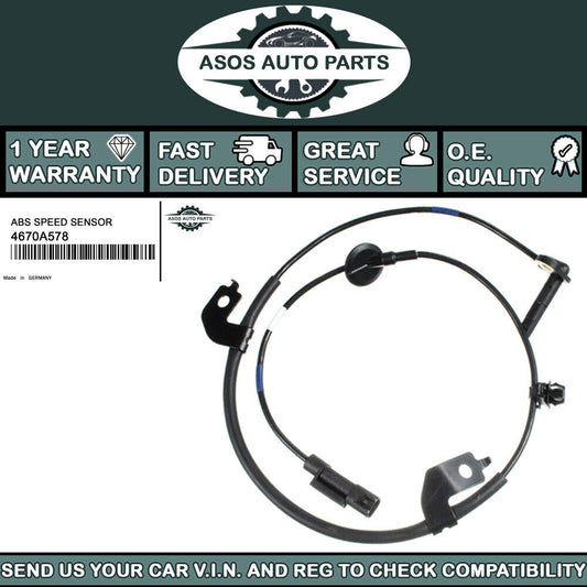 FRONT RIGHT ABS SPEED SENSOR Fits MITSUBISHI LANCER MK 8 EVO X 4670A578