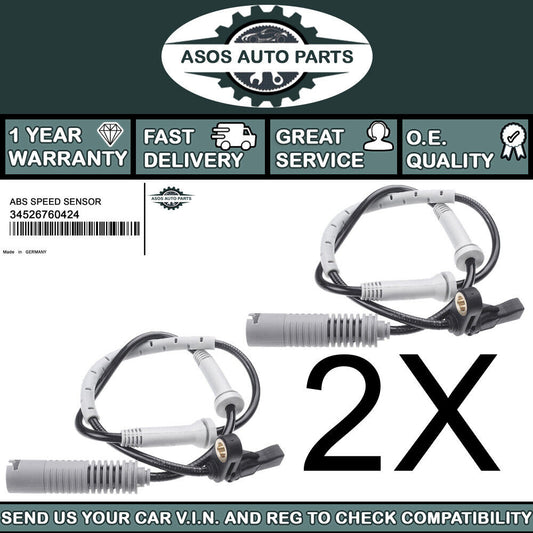 2X FRONT ABS SPEED SENSOR Fits BMW 1 SERIES E81 E82 E87 E88 34526760424