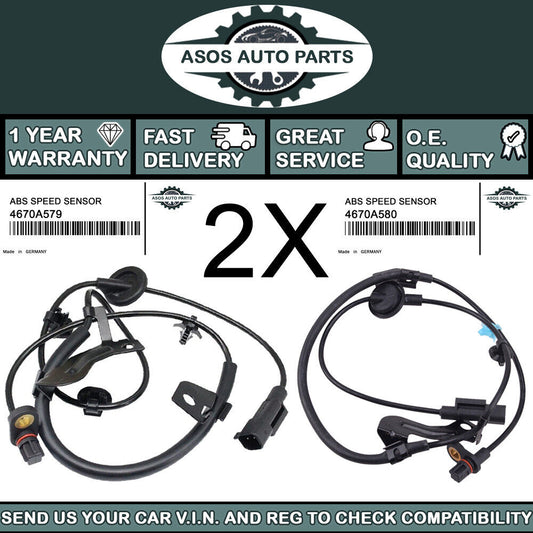 2X REAR ABS SPEED SENSOR Fits MITSUBISHI ASX LANCER OUTLANDER 4670A579 4670A580