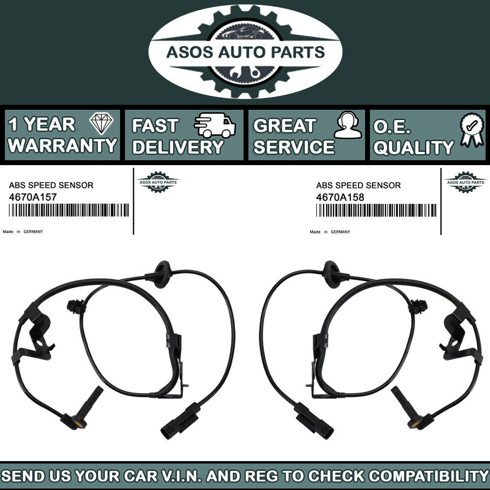 2X REAR ABS SPEED SENSOR Fits MITSUBISHI LANCER OUTLANDER PAJERO