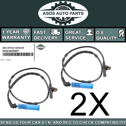 2X REAR ABS SPEED SENSOR Fits BMW X3 E83 2.0 2.5 3.0 34523405907