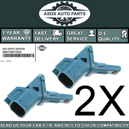 2X FRONT ABS SPEED SENSOR Fits FORD C-MAX FOCUS MONDEO 3M5T2B372DA 1356184
