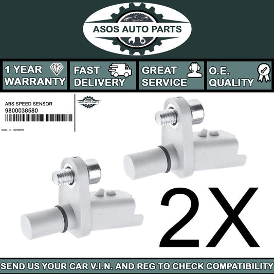 2X REAR ABS SPEED SENSOR Fits CITROEN PEUGEOT 9800038580