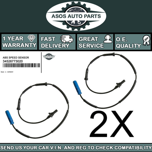 2X REAR ABS SPEED SENSOR Fits MINI R56 R55 R57 R58 R59 1.4 1.6 2.0 34526773020