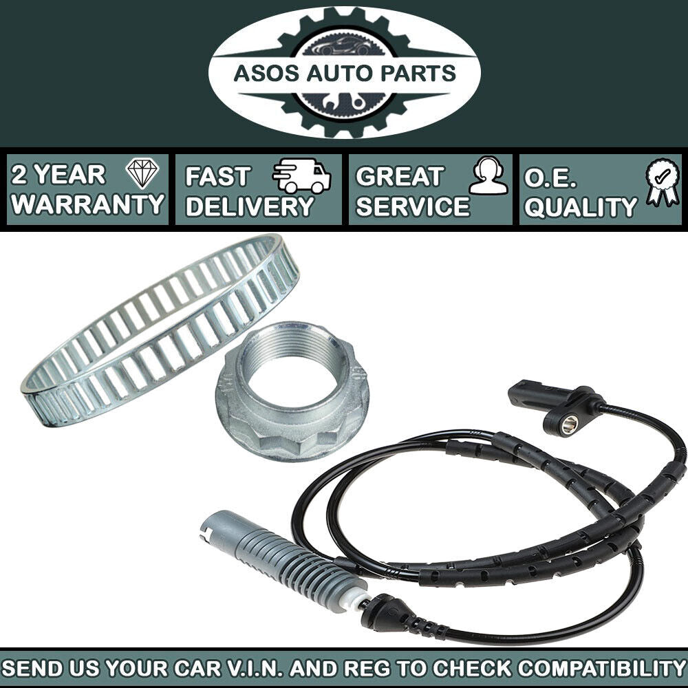 Fits BMW 3 SERIES ABS SPEED SENSOR+ABS RELUCTOR RING+SPINDLE NUT 316d 318d 320d
