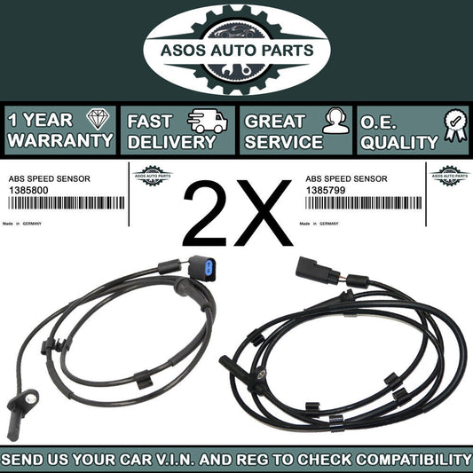 2X REAR ABS SPEED SENSOR Fits FORD TRANSIT VAN BUS 2.2 2.3 2.4 1385799 1385800