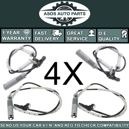 4X ABS SPEED SENSOR Fits BMW 1 SERIES E81 E82 E87 E88 34526760424 34526785022