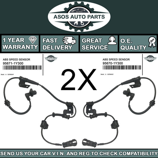 2X FRONT ABS SPEED SENSOR Fits KIA PICANTO MK2 2011-2017 95670-1Y300 95671-1Y300