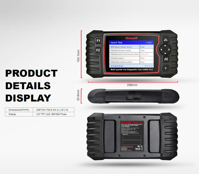 iCARSOFT VAWS V3.0 - VW VOLKSWAGEN - 2023 - DIAGNOSTIC TOOL