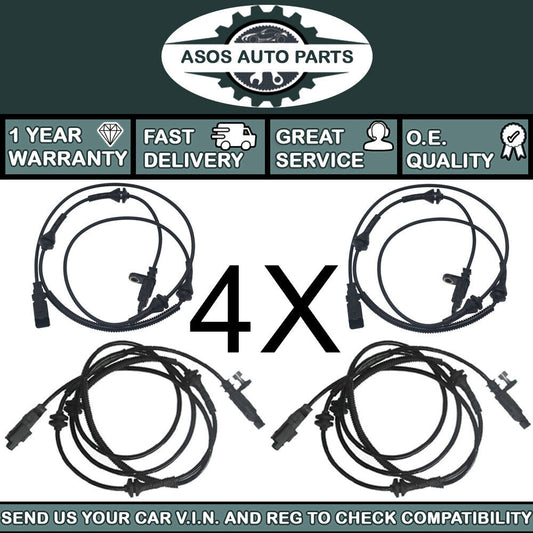 4X ABS SPEED SENSOR Fits CITROEN C6 PEUGEOT 407 9642687580 9642688280