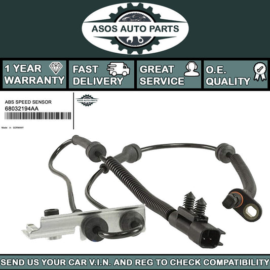 FRONT ABS SPEED SENSOR Fits CHRYSLER GRAND VOYAGER LANCIA VOYAGER 68032194AA
