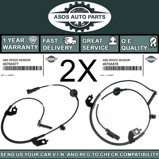 2X FRONT ABS SPEED SENSOR Fits MITSUBISHI LANCER MK 8 EVO X 4670A577 4670A578