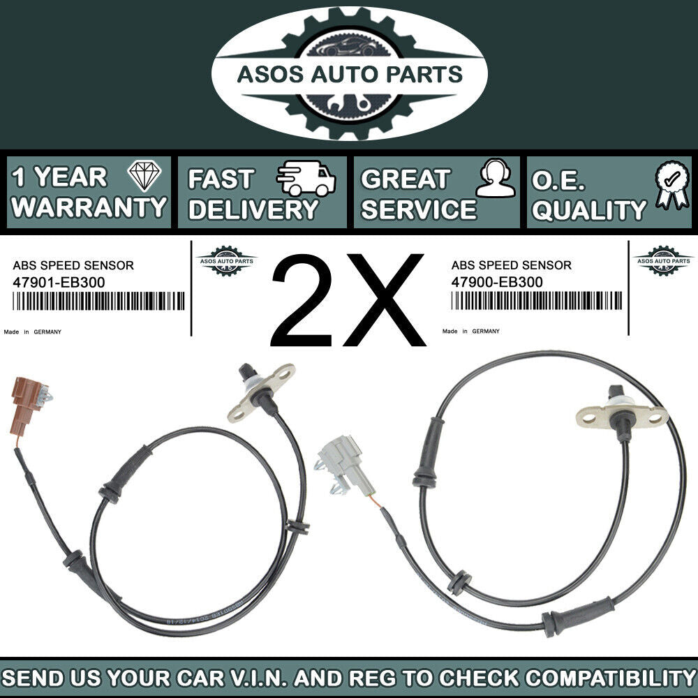 2X REAR ABS SPEED SENSOR Fits NISSAN NP300 NAVARA PATHFINDER 2.5 dCi