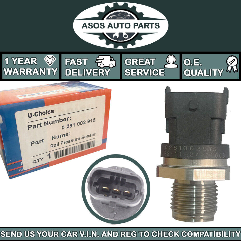 FUEL RAIL HIGH PRESSURE SENSOR Fits OPEL VAUXHALL MOVANO VIVARO 0281002915