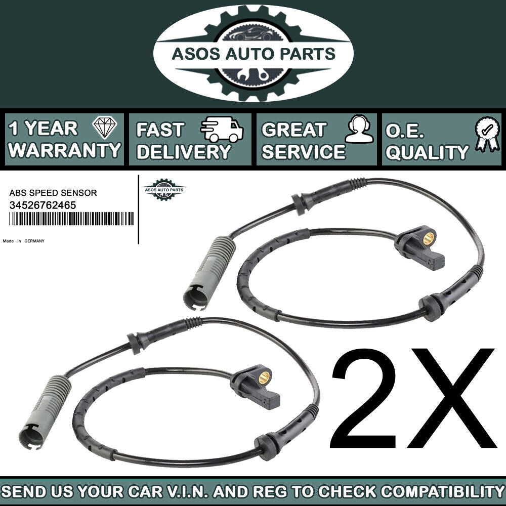 2X FRONT ABS SPEED SENSOR Fits BMW 1 3 SERIES 34526762465