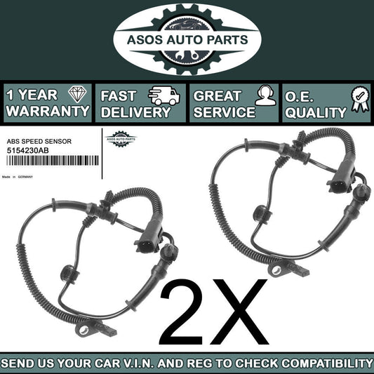 2X REAR ABS SPEED SENSOR Fits JEEP GRAND CHEROKEE IV 5154230AB