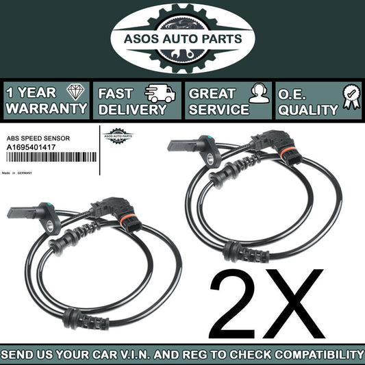 2X FRONT ABS SPEED SENSOR Fits M-BENZ A CLASS 2004-2012 B CLASS A1695401417