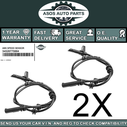 2X REAR ABS SPEED SENSOR Fits BMW 5 6 7 SERIES 34526775864