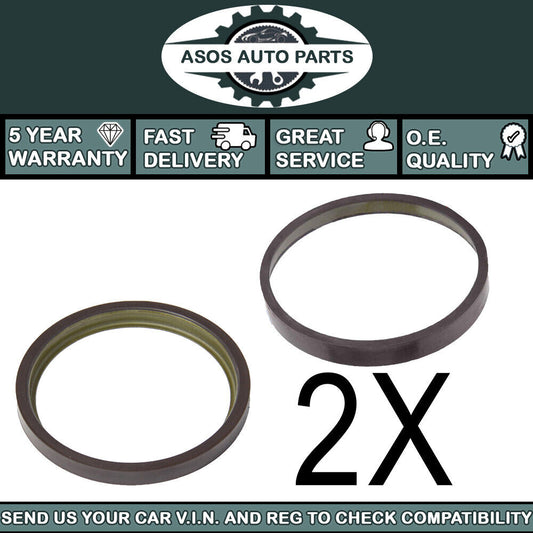 2X ABS MAGNETIC PICK UP RING FITS FIAT DUCATO 23D 3.0D REAR HUB