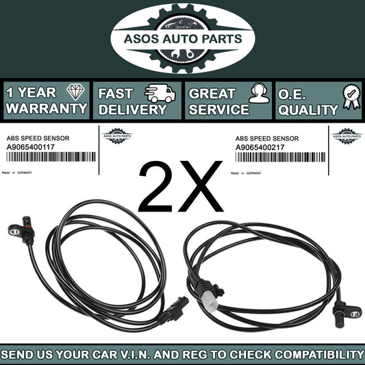 2X REAR ABS SPEED SENSOR Fits M-BENZ SPRINTER 3T 3,5T 4T 4,6T 5T