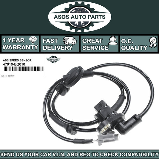 FRONT RIGHT ABS SPEED SENSOR Fits NISSAN X-TRAIL I T30 4X4 47910-EQ010