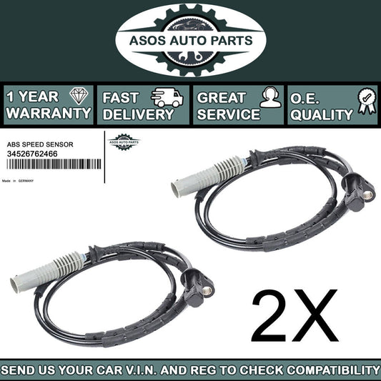 2X REAR ABS SPEED SENSOR Fits BMW 1 3 SERIES E81 E82 E87 E88 E90 E91 E92 E93