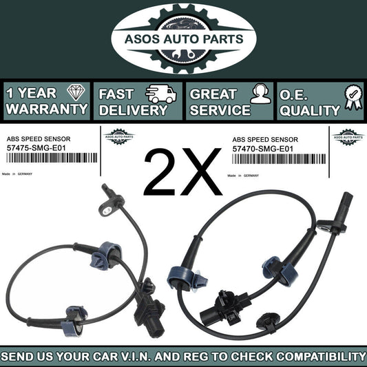 2X REAR ABS SPEED SENSOR Fits HONDA CIVIC VIII HATCHBACK
