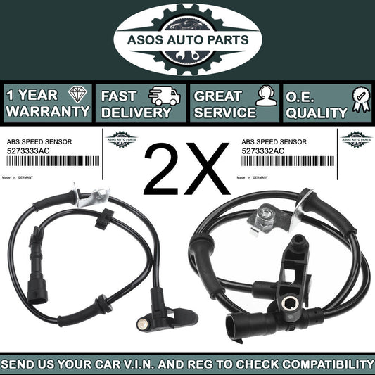 2X FRONT ABS SPEED SENSOR Fits CHRYSLER NEON II PT CRUISER 5273332AC 5273333AC