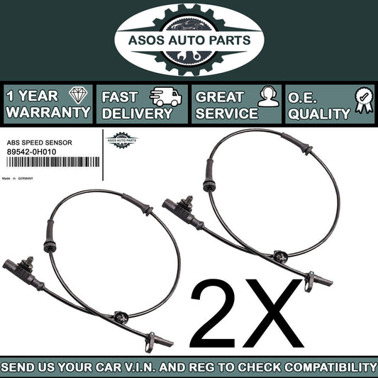 2X FRONT ABS SPEED SENSOR Fits CITROEN C1 1.0 1.2 1.4 4545.E1 89542-0H010