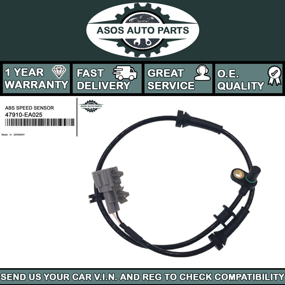 FRONT ABS SPEED SENSOR Fits NISSAN NP300 NAVARA PATHFINDER 2.5 dCi 47910-EA025