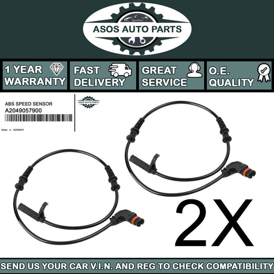 2X FRONT ABS SPEED SENSOR Fits M-BENZ C CLASS W204 C204 S204 A2049057900