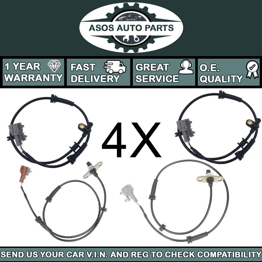4X ABS SPEED SENSOR Fits NISSAN NP300 NAVARA PATHFINDER 2.5 dCi