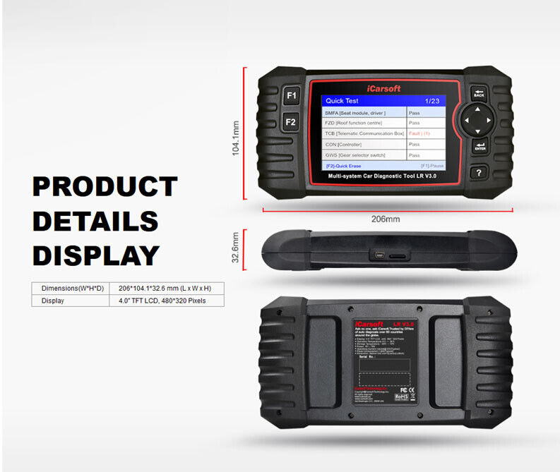 iCARSOFT LR V3.0 - JAGUAR - 2023 - DIAGNOSTIC TOOL
