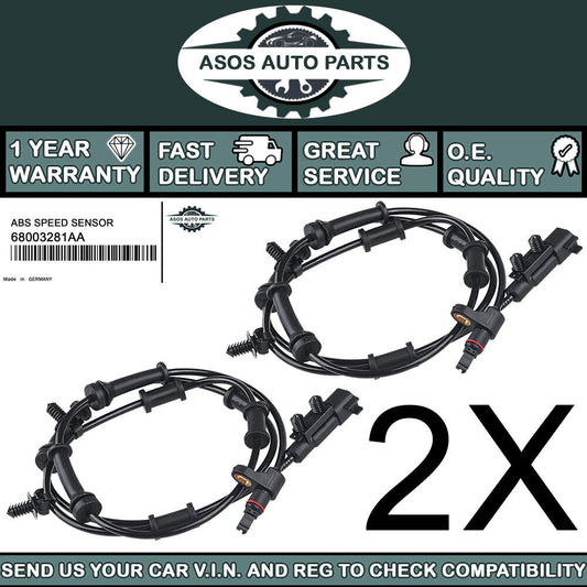 2X FRONT ABS SPEED SENSOR Fits JEEP WRANGLER III JK 2.8 3.0 3.6 3.8 68003281AA