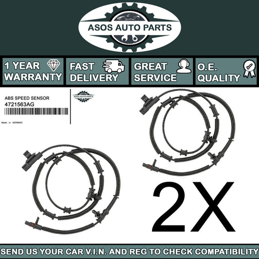 2X REAR ABS SPEED SENSOR Fits DODGE CALIBER JEEP COMPASS PATRIOT 4721563AG