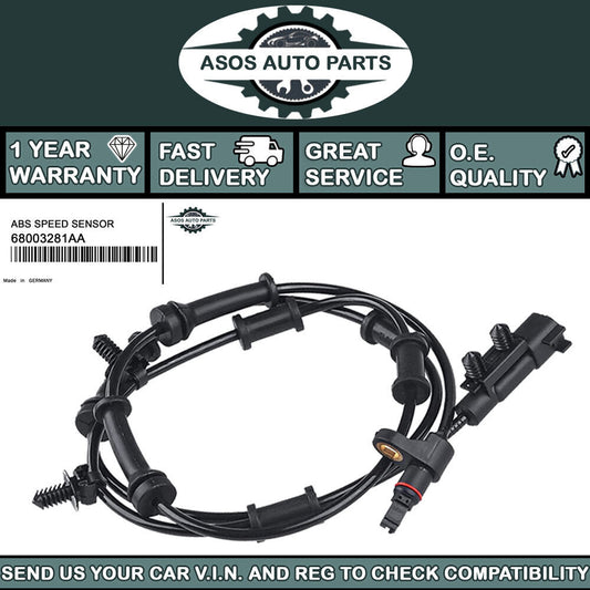 FRONT ABS SPEED SENSOR Fits JEEP WRANGLER III JK 2.8 3.0 3.6 3.8 68003281AA
